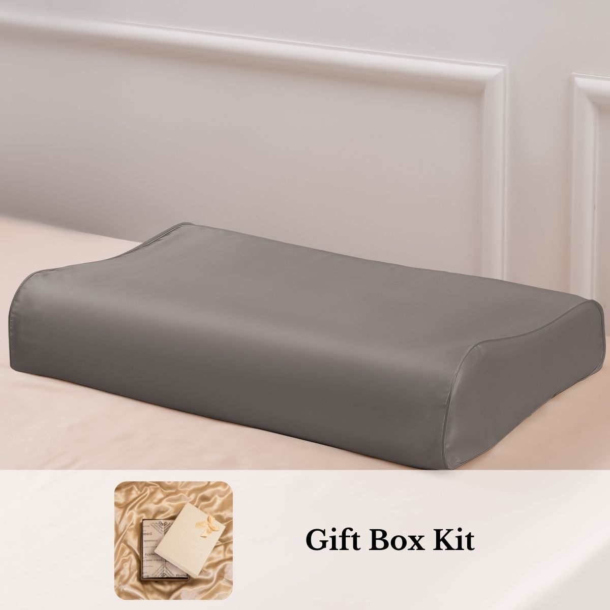 23mm Mulberry Silk Pillowcase for Contoured Cervical Memory Foam Pillow - Hypoallergenic & Cooling Pillow Cover for Hair & Skin Care - Perfect Easter Gift Set for Women & Men - Ideal for Side Sleepers & Hot Sleepers