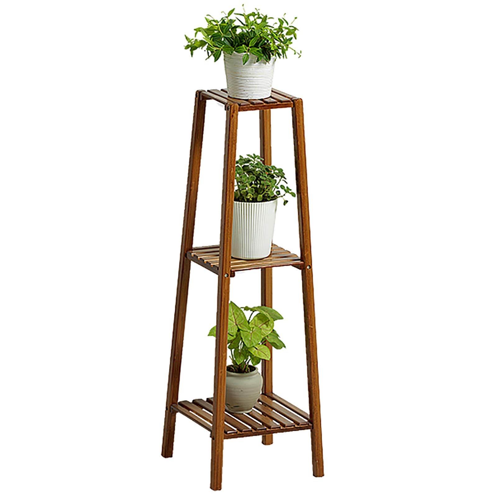 3-Tier Bamboo Plant Stand for Indoor & Outdoor Use - Tall Slim Flower Pot Holder for Multiple Plants - Perfect for Balcony, Living Room, or Garden Decor