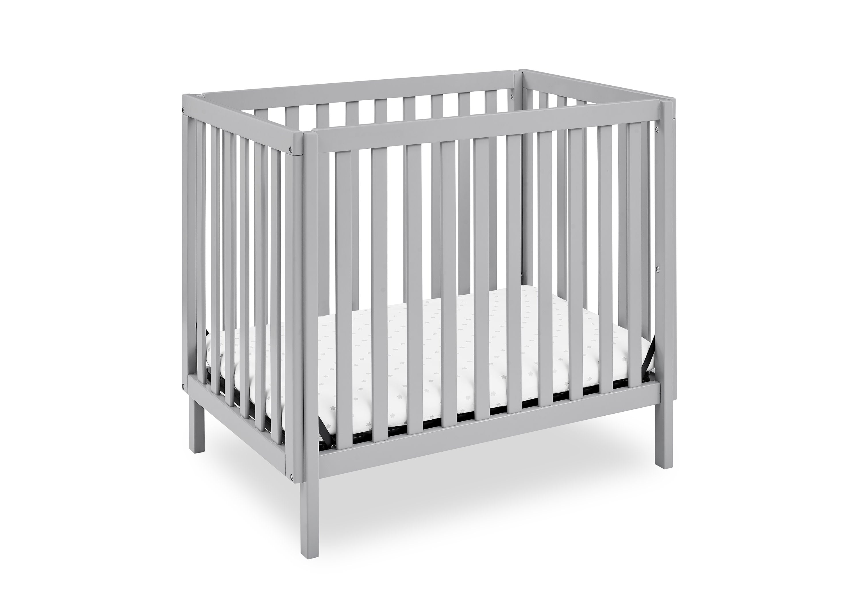 Gio Mini Crib with 2.75 Inch Mattress - Portable Baby Crib for Nursery, Travel & Small Spaces | Safe & Comfortable Infant Bed for Newborns & Toddlers