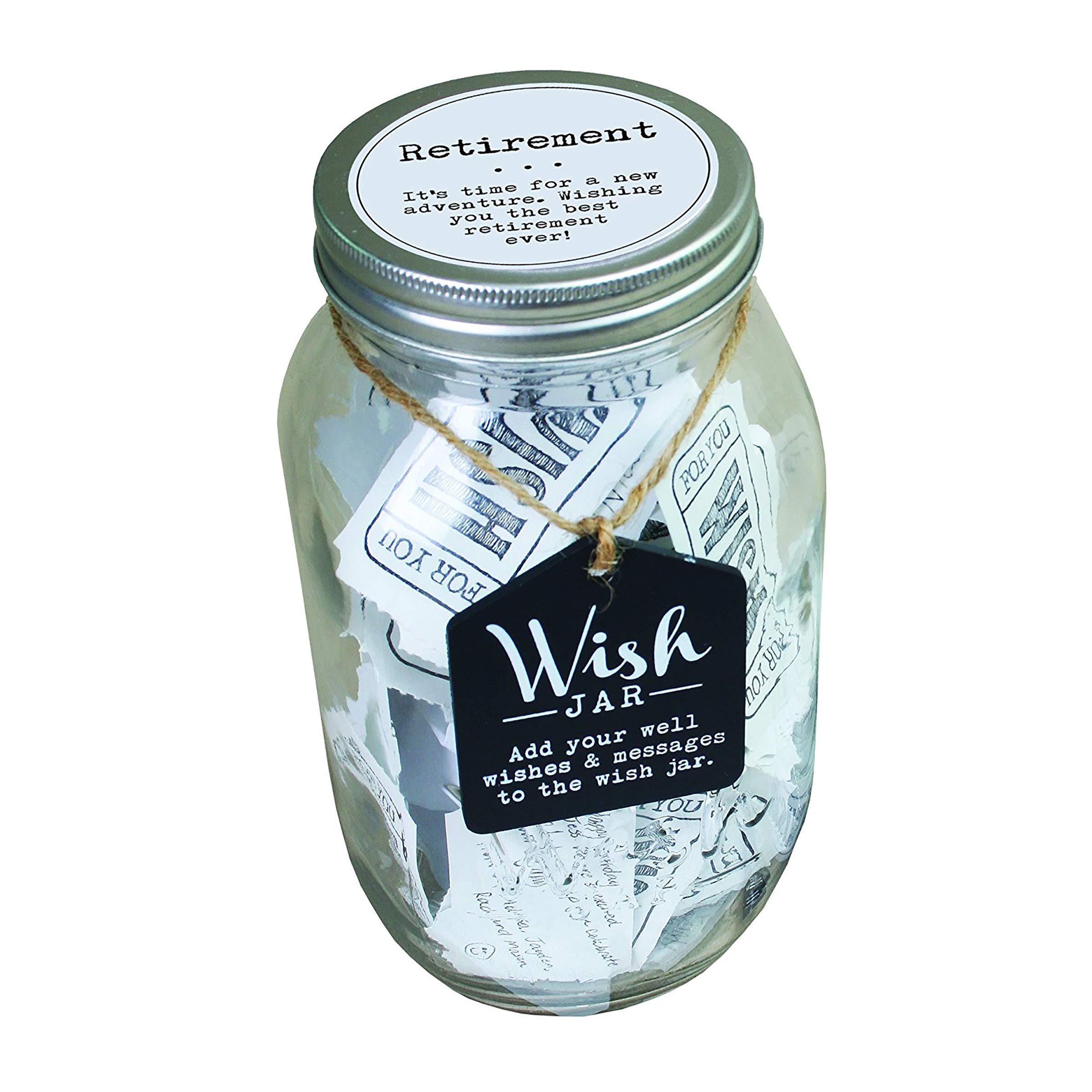 Premium Retirement Wish Jar Gift Set - Includes 100 Tickets, Pen & Decorative Lid - Perfect for Retirement Parties, Farewell Gifts & Memory Keepsakes
