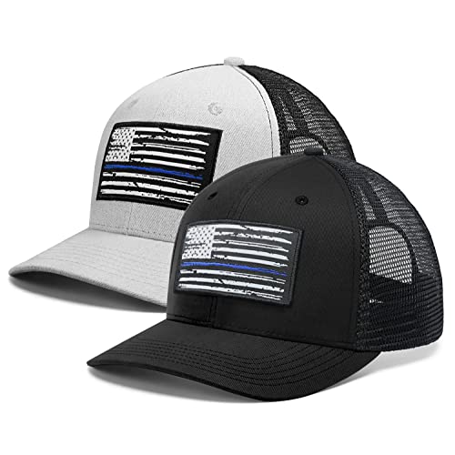 2pk Black/Grey Blue Line Flag