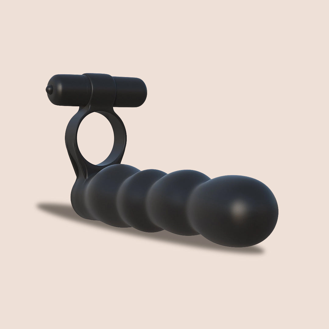 Fantasy C Ringz Posable Partner Double Penetrator - Vibrating Dildo with C-Ring for Couples | Enhance Intimacy & Dual Stimulation for Spicy Bedroom Play