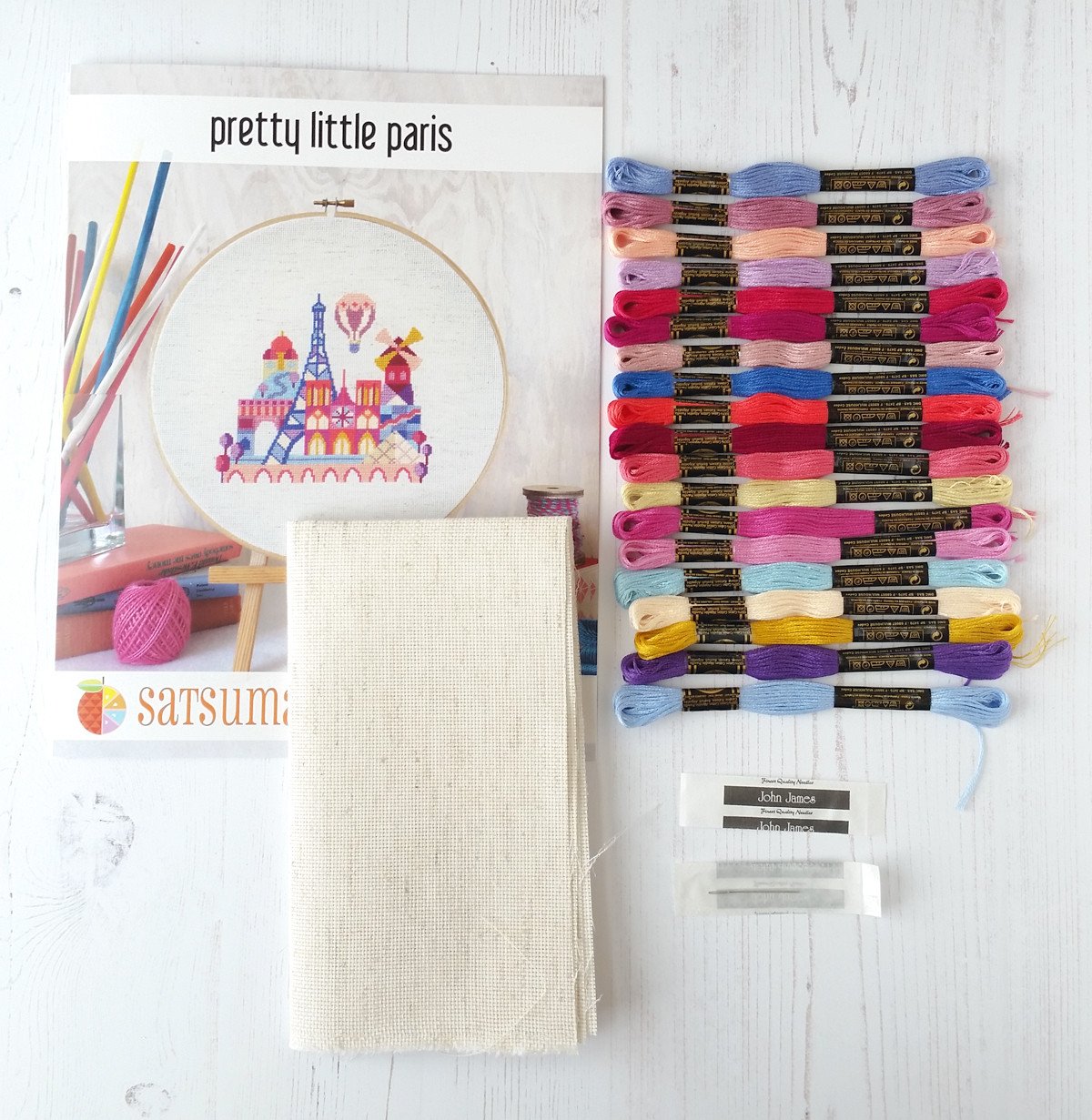 Pretty Little Paris Cross Stitch Pattern Kit - DIY Embroidery Design for Home Decor, Gifts & Craft Projects | Perfect for Beginners & Advanced Stitchers