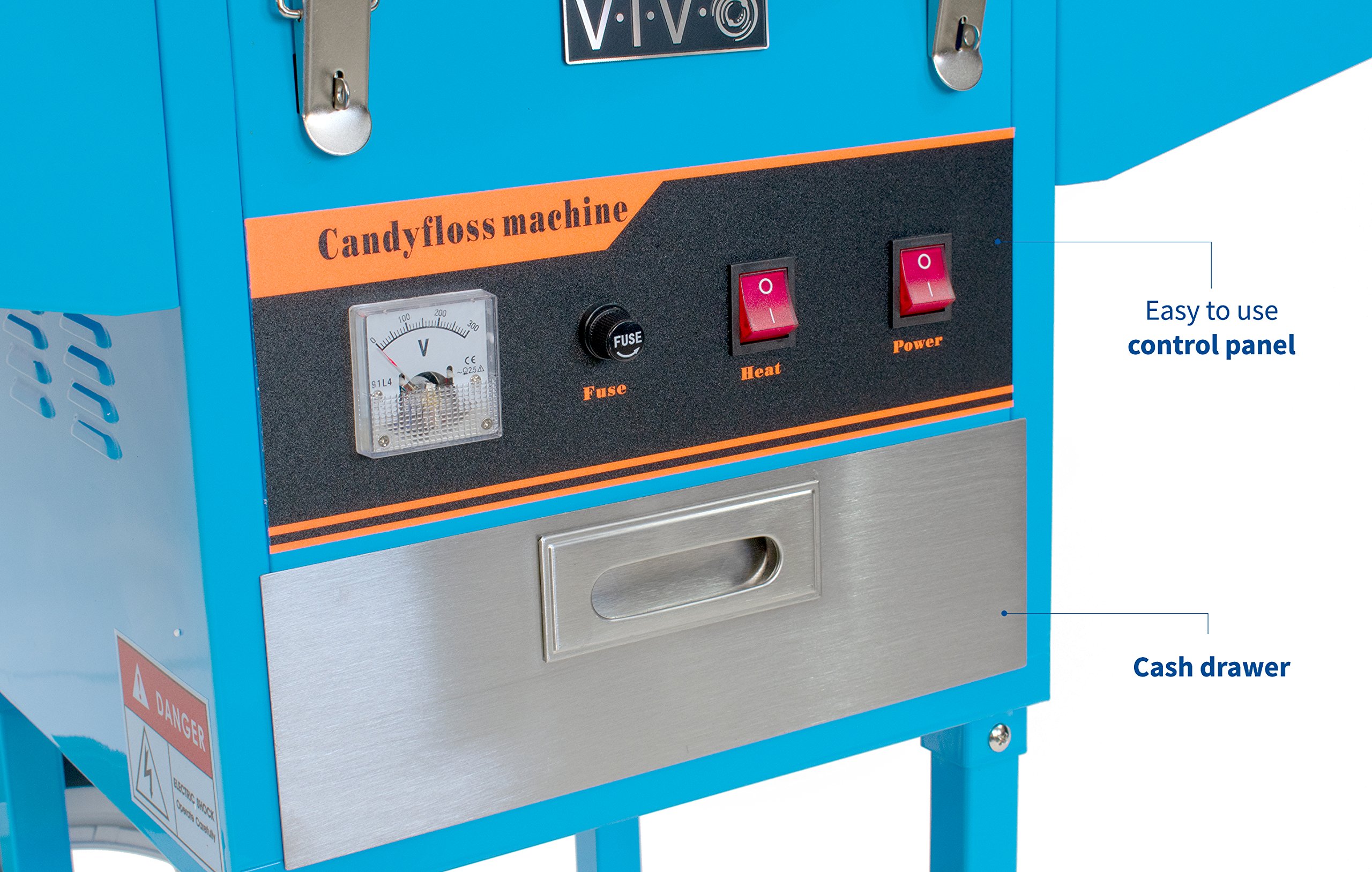 VIVO Blue 1030W Commercial Electric Cotton Candy Machine with 20