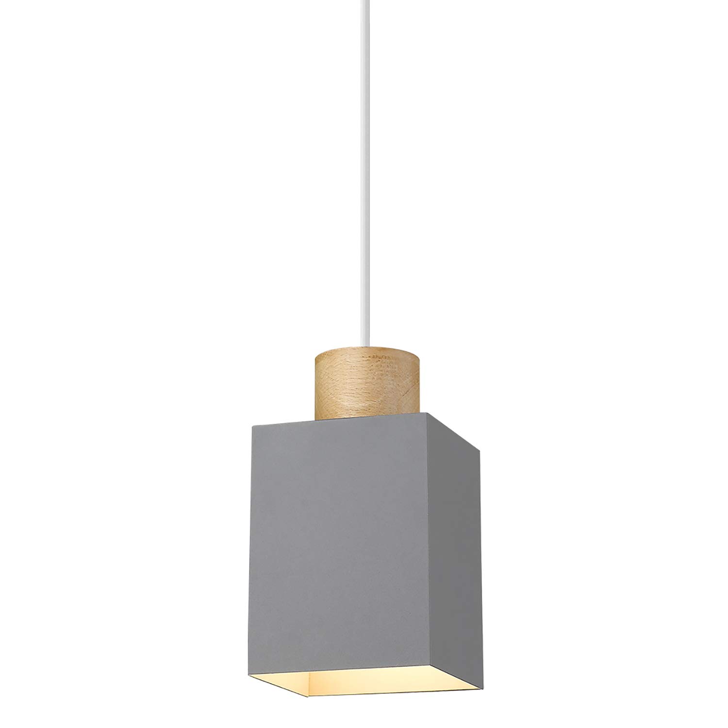 Modern Adjustable Metal Pendant Lamp - Imego Hanging Light Fixture for Bedroom, Kitchen Island, Living Room & Dining Room (Grey) | Perfect for Contemporary Home Decor & Ambient Lighting