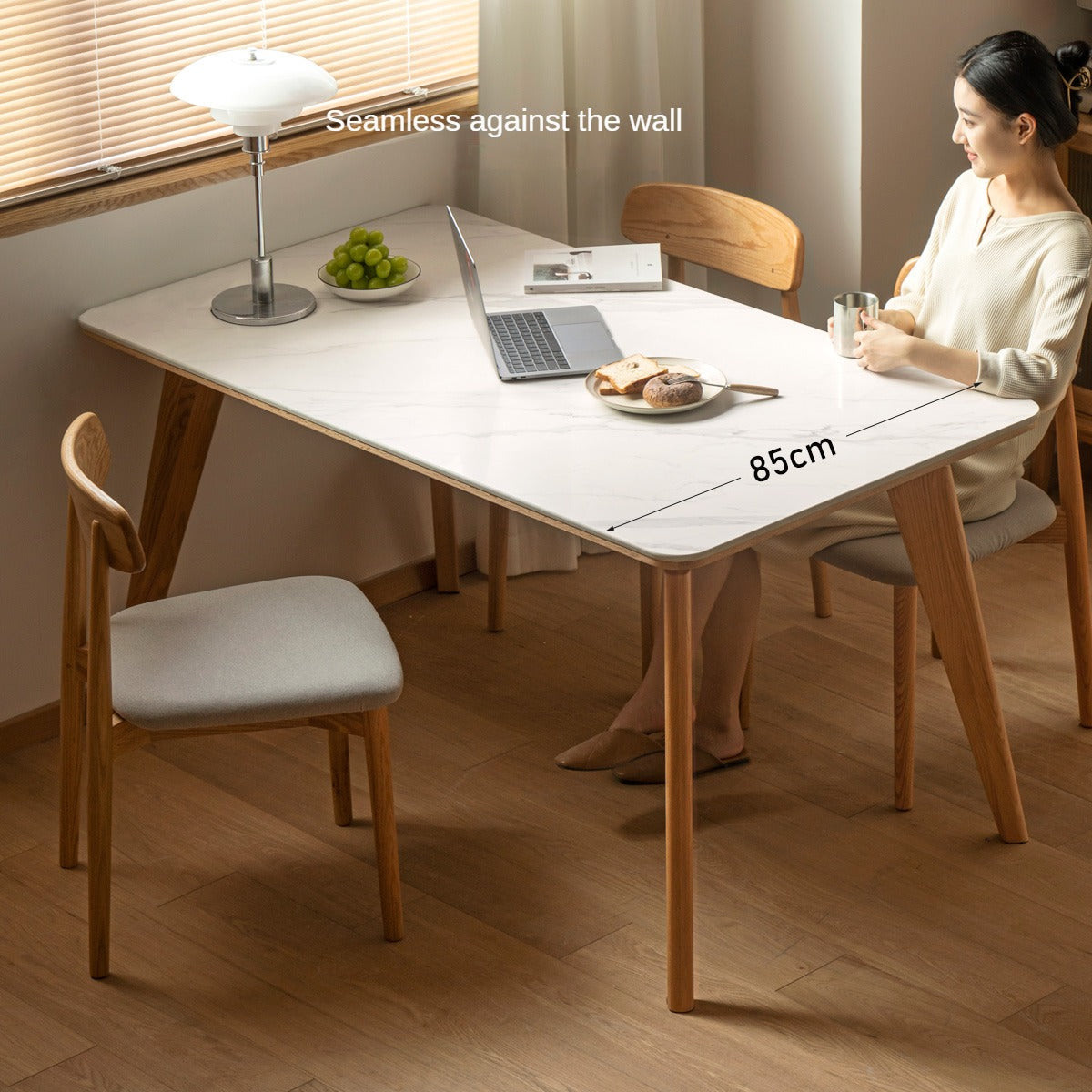 Solid Oak Wood Modern Rocking Dining Table - Perfect for Farmhouse, Rustic & Contemporary Dining Rooms