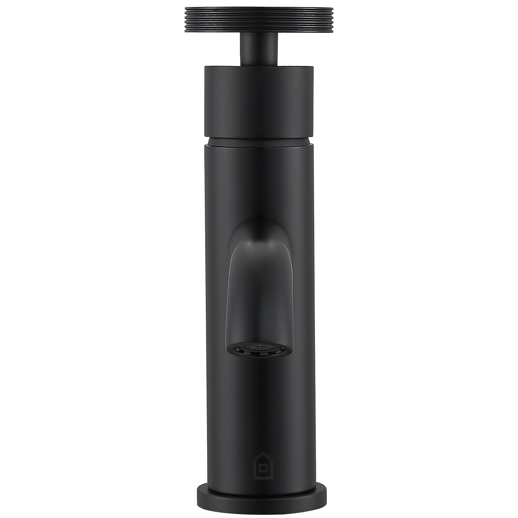 Ancona Nova Series Matte Black Single Lever Bathroom Faucet - Modern Waterfall Spout for Vanity Sink, Powder Room & Guest Bathroom Decor
