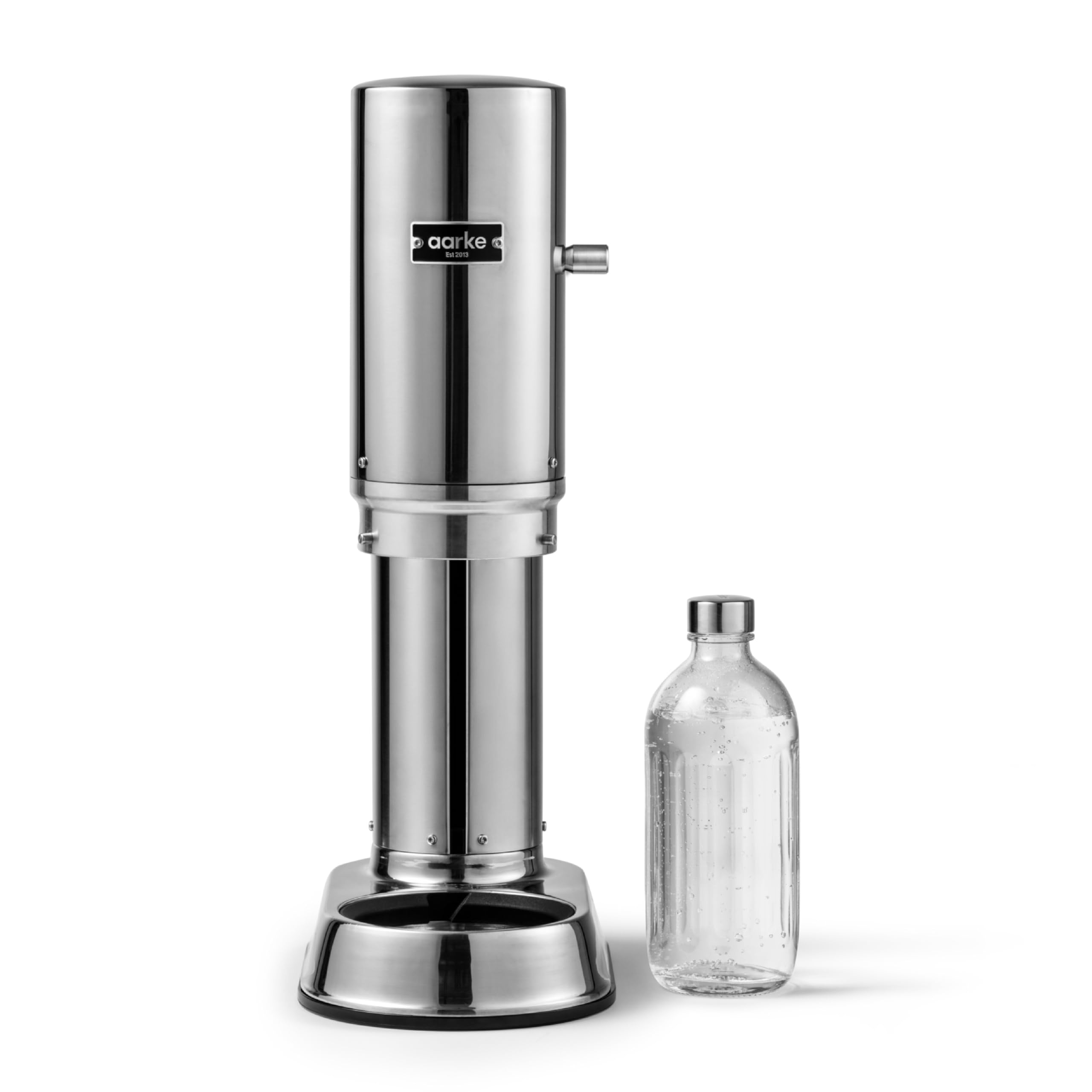Aarke Carbonator Pro - Premium Sparkling Water Maker with 800mL Glass Reusable Bottle & CO2 Cylinder | Stainless Steel Carbonation Machine for Home, Office & Parties | Create Healthy Fizzy Drinks Easily