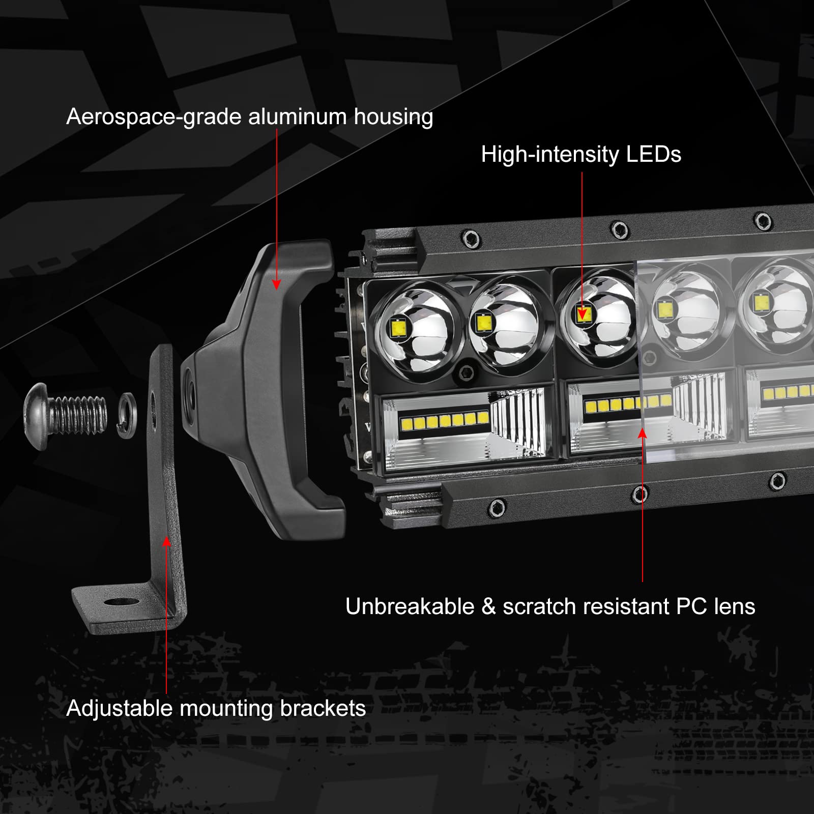 50 Inch 648W LED Light Bar with Wiring Harness - Dual Row Off Road Driving Light, Spot Flood Combo, Waterproof LED Work Lights for Trucks, Pickups, Boats - Perfect for Honda, Toyota & Offroad Adventures (Ideal for Night Driving, Work Sites & Outdoor Exploration)