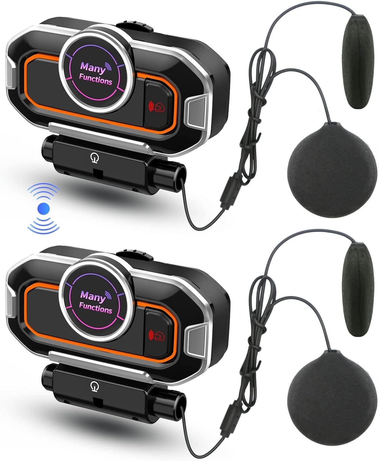 3T6B V9 Pro Bluetooth Motorcycle Helmet Intercom Headset - Noise Cancelling, Hands-Free Calling, FM Radio - Universal Fit for All Helmet Types (1 Pack) - Perfect for Group Rides, Commuting & Adventure Touring