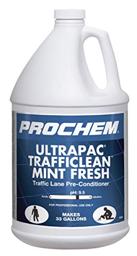 Prochem Ultrapac Trafficlean Mint Fresh Professional Traffic Lane Cleaner – 1 Gallon | Heavy-Duty Floor & Carpet Stain Remover for High-Traffic Areas – Ideal for Commercial Spaces, Offices & Entryways