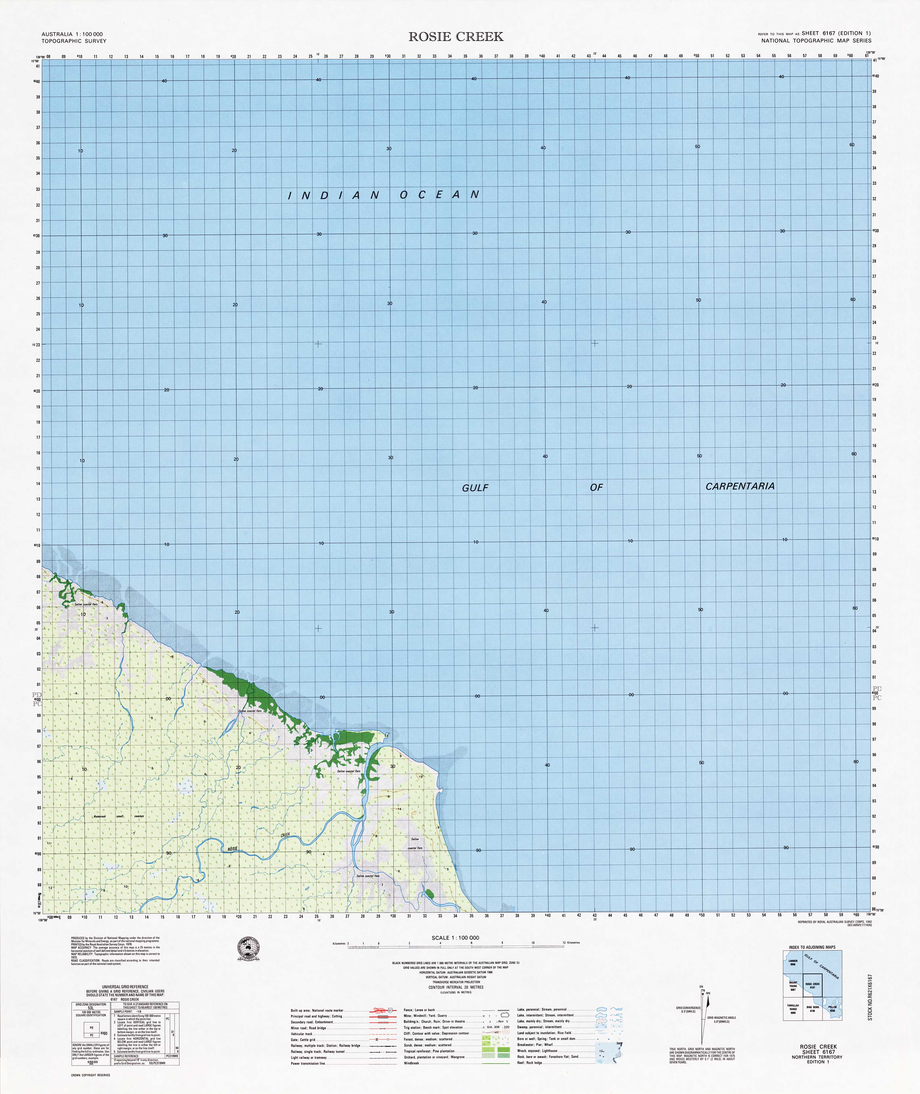 6167 Rosie Creek 1:100,000 Scale Topographic Map - Hiking, Camping & Outdoor Adventure Navigation