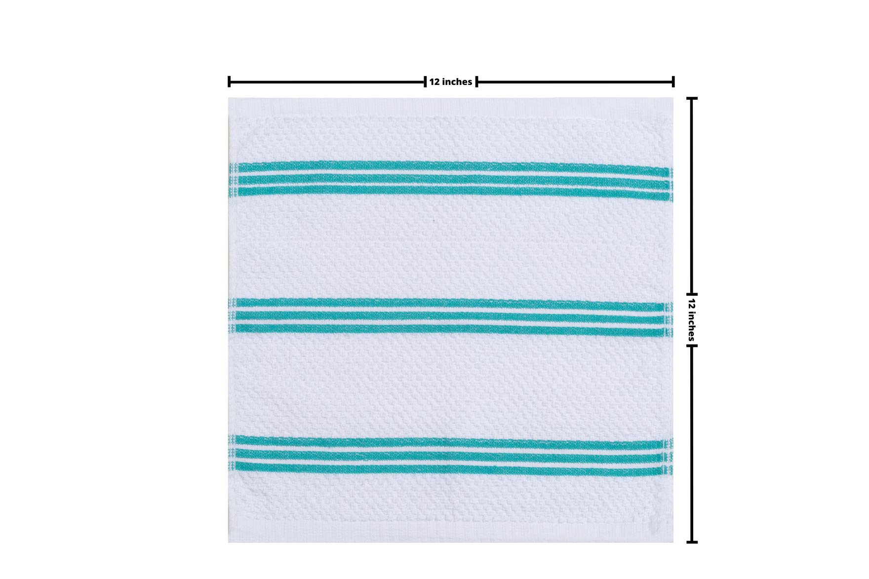 8 Pack 100% Cotton Absorbent Dish Cloths - 12