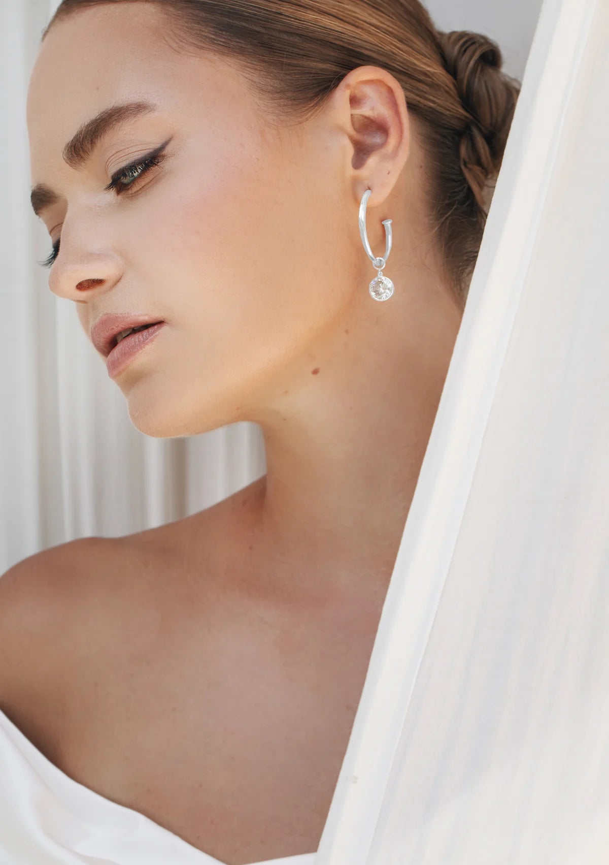 Lola Knight Vivienne Crystal Charm Bridal Drop Earrings - Sterling Silver Dangle Earrings for Wedding, Prom & Special Occasions