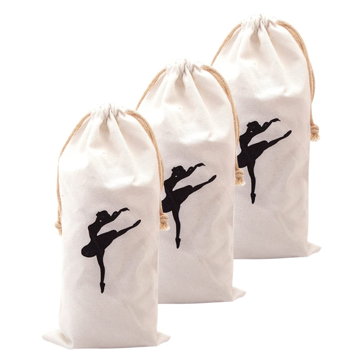 GAROZATION 12 Pack Cotton Ballet Shoe Bags - Breathable Dance Shoe Organizer for Sneakers & Ballet Shoes - Perfect for Dance Classes, Gym & Travel (Pink)