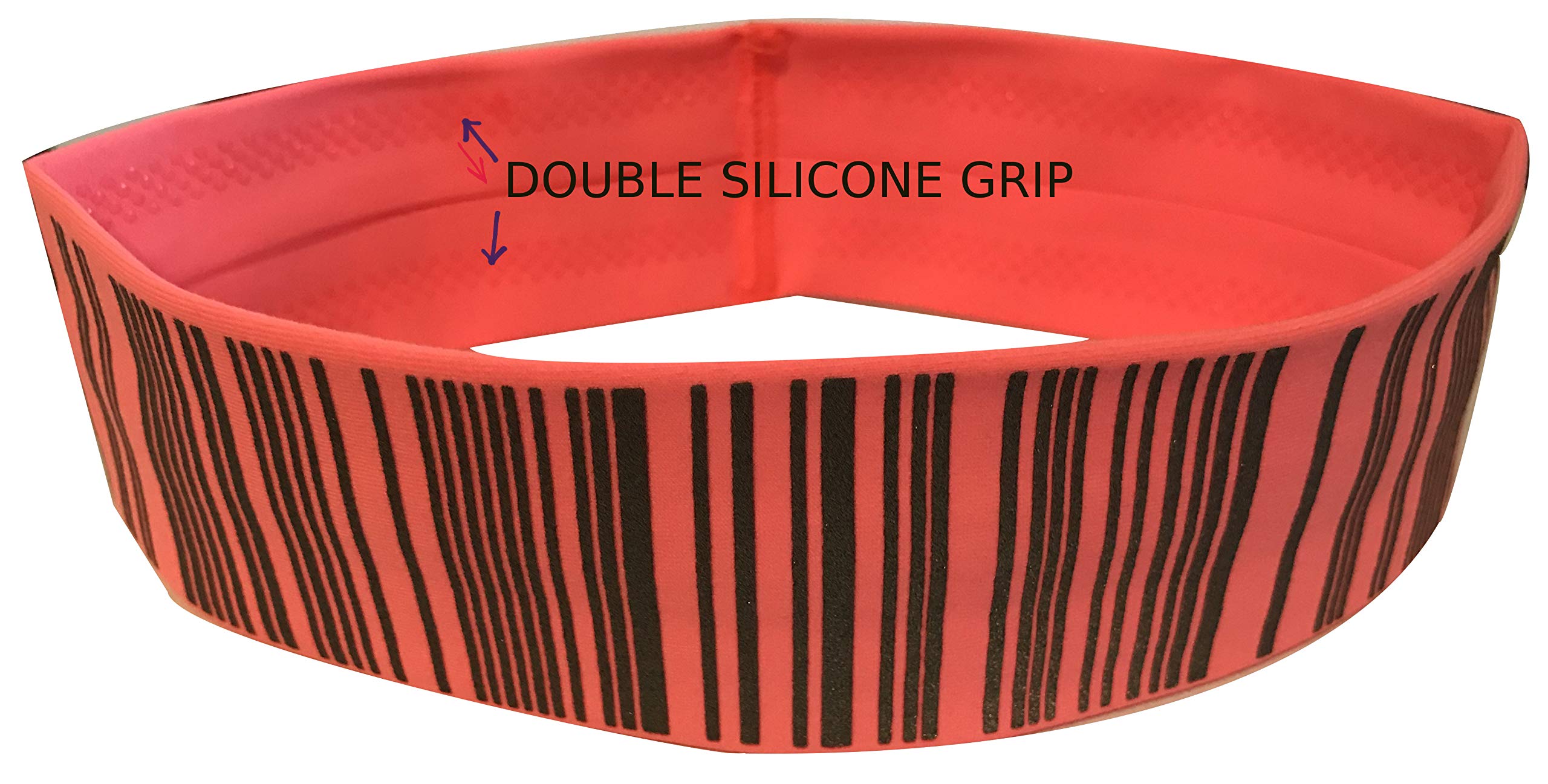 No Slip Grip Sports Headband - Non-Slip Athletic Sweatband for Women & Men - Wide Nylon Head Wrap for Running, Yoga, Workouts & Sports Activities