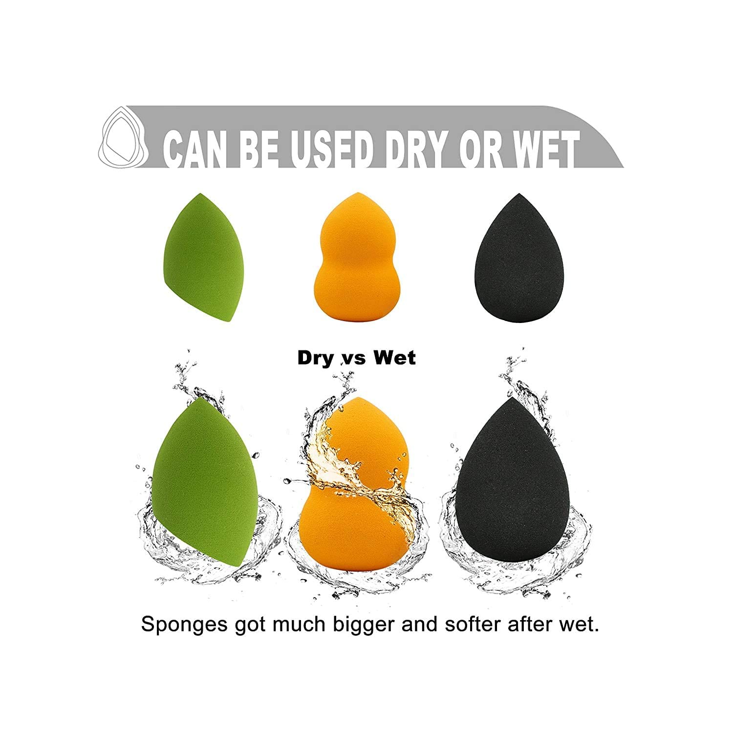Professional 3+1 Pcs Makeup Sponge Set with Foundation Brush - Beauty Blender for Liquid, Cream & Powder - Multicolored Cosmetic Sponges for Flawless Makeup Application | Perfect for Daily Use, Travel & Professional Makeup Artists