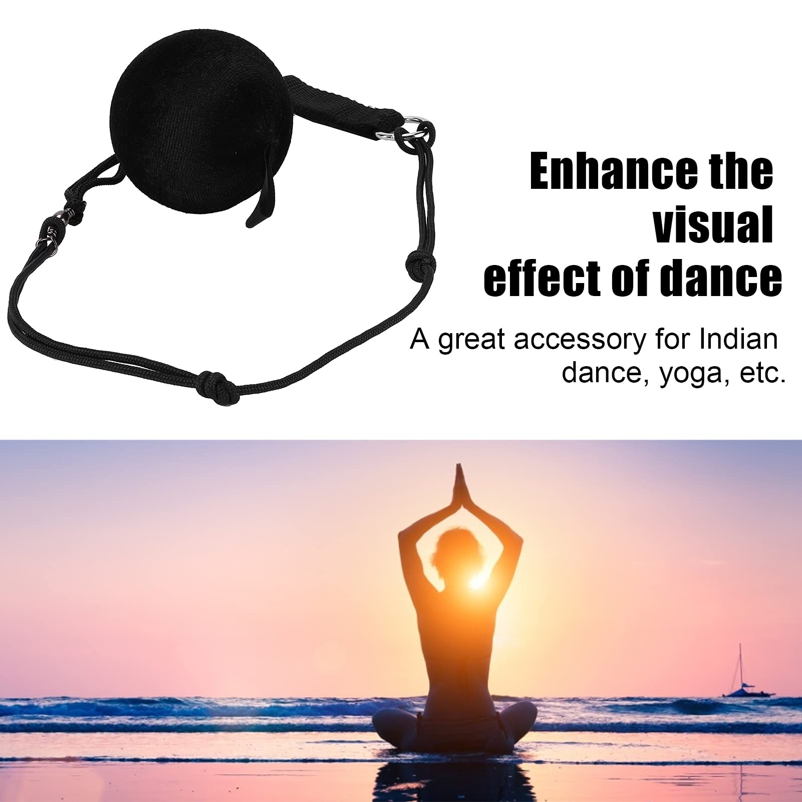 Yuecoom Adjustable Black Poi Chain Balls for Polynesian Dance Training & Performance - Soft Dance Balls for Fire Spinning, Flow Arts, and Hula Hoop Practice