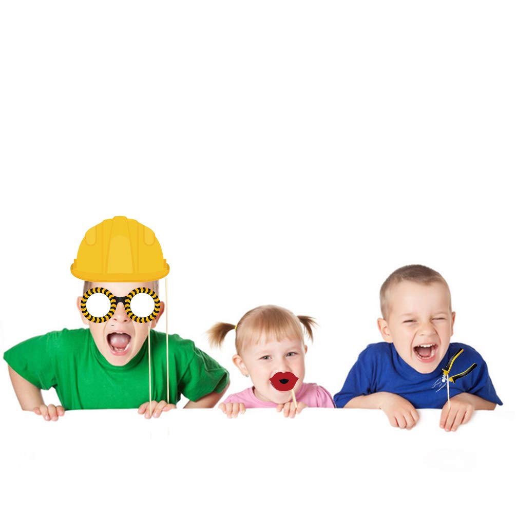 25-Piece Construction Photo Booth Props Kit - Fun Construction Party Decorations for Kids, Boys, Baby Showers & Birthday Parties | Perfect for Construction-Themed Events, DIY Decor, and Memorable Photo Opportunities
