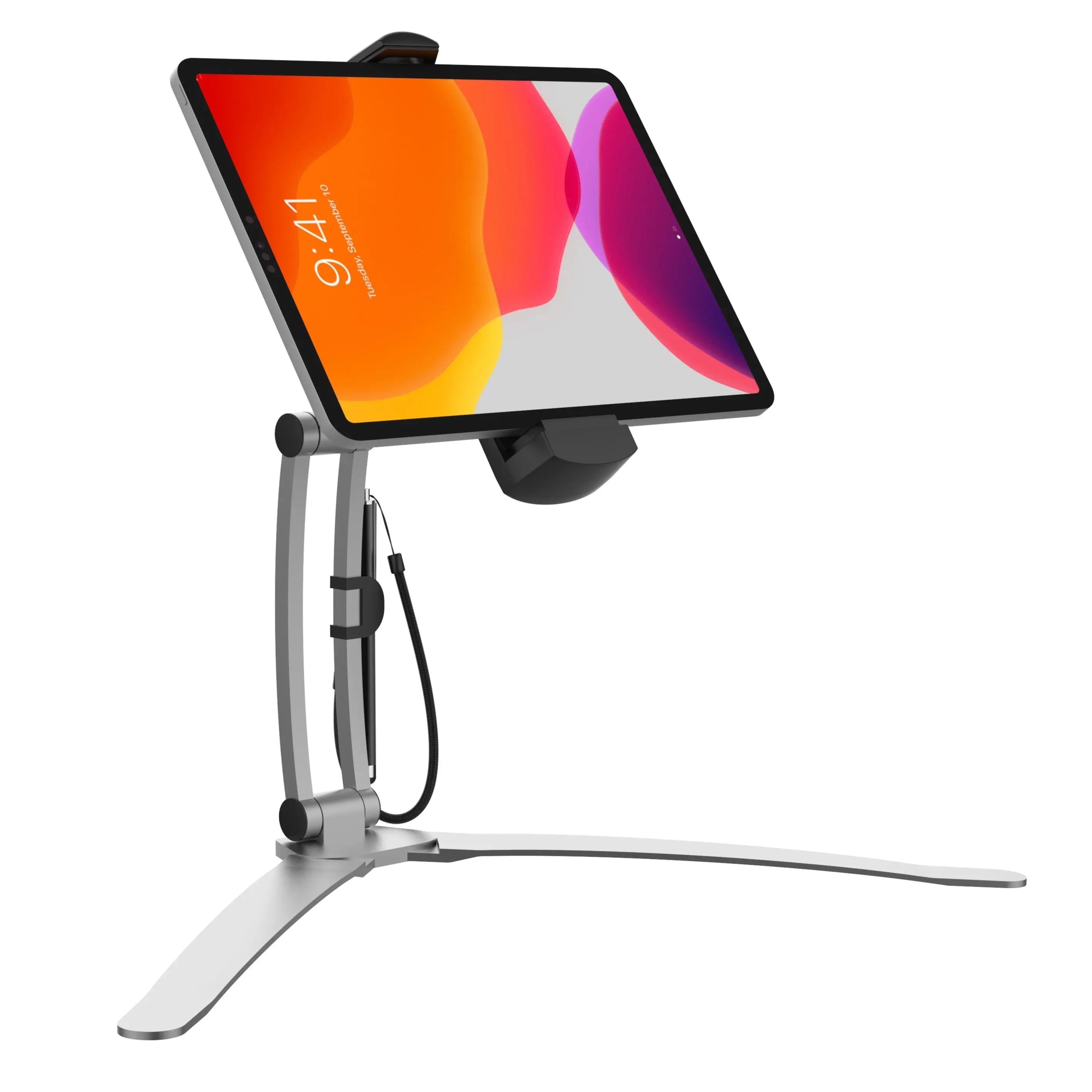 2 in 1 Kitchen Mount Stand - Adjustable Tablet Holder & Phone Stand for Cooking, Recipes & Video Watching - Perfect for Kitchen Counter, Dining Table & Office Desk