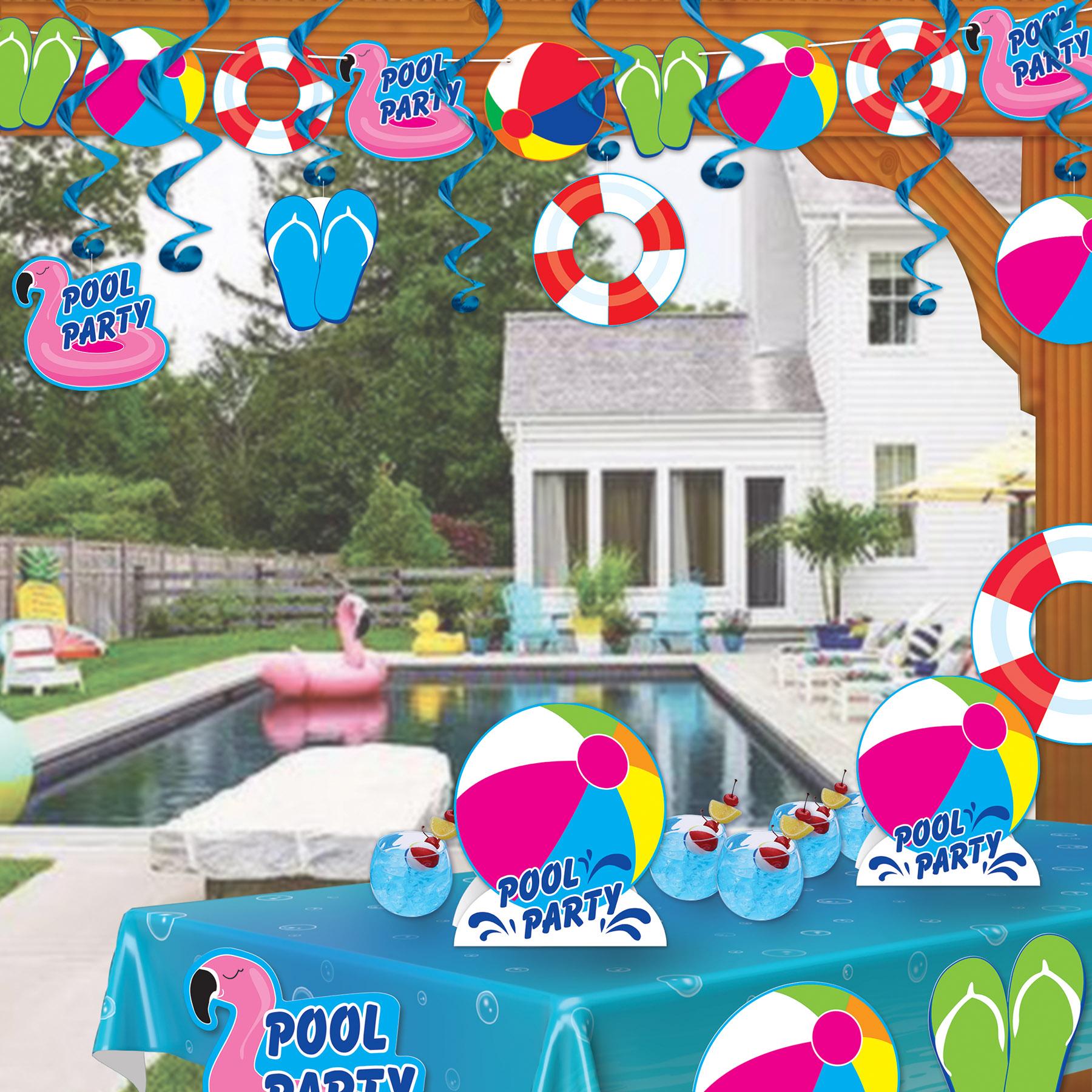 12 Pack Beistle 3D Pool Party Centerpieces - Colorful Floating Decorations for Summer Pool Parties, Beach Events & Backyard Celebrations