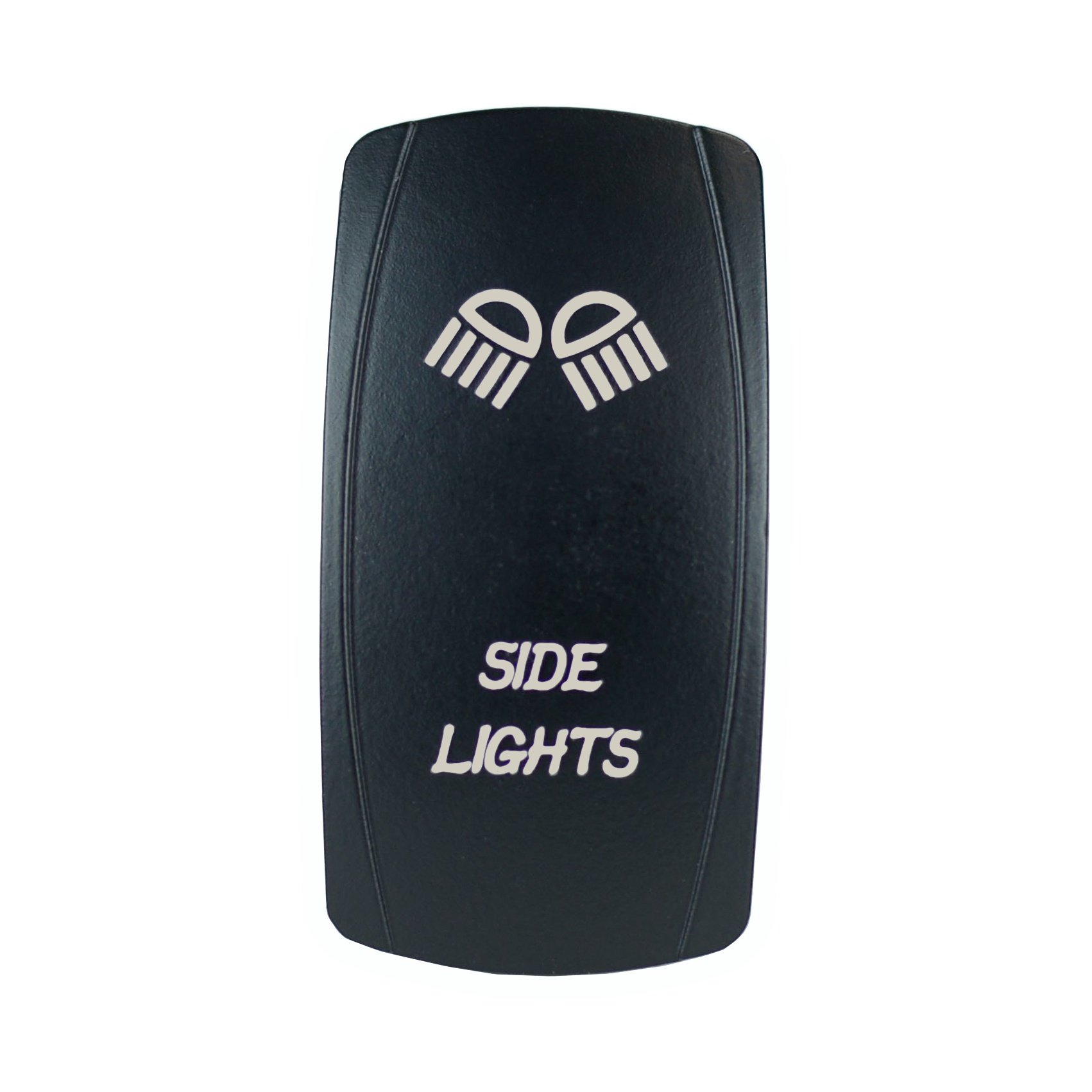 20A 12V Green LED Rocker Switch with Laser Backlit Side Lights - On/Off Power Switch for STV Motorsports, Marine, RV & Off-Road Vehicles