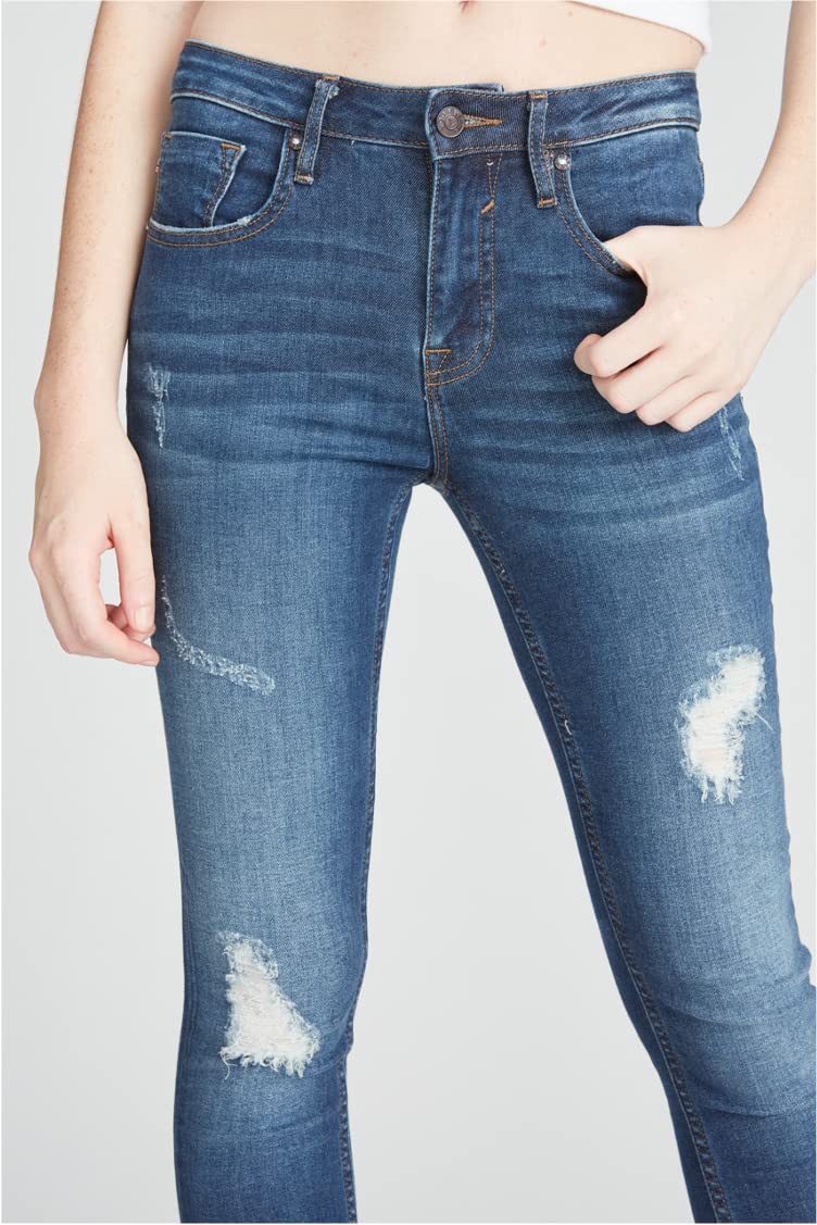 VIGOSS Jagger Skinny Jeans - Distressed Dark Wash Denim Pants for Women | Casual Wear & Everyday Outfits