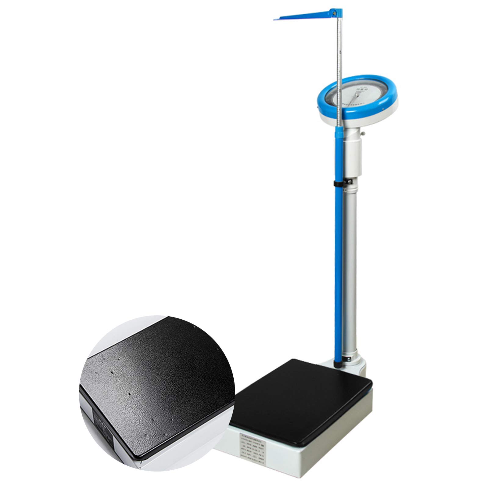 Analog Bathroom Scale with Mechanical Height Rod - Easy Read Oversized Dial, 190cm Height Measurement, 120kg Capacity - No Battery Needed for Gym, Home, Bathroom, Hotel & School Use