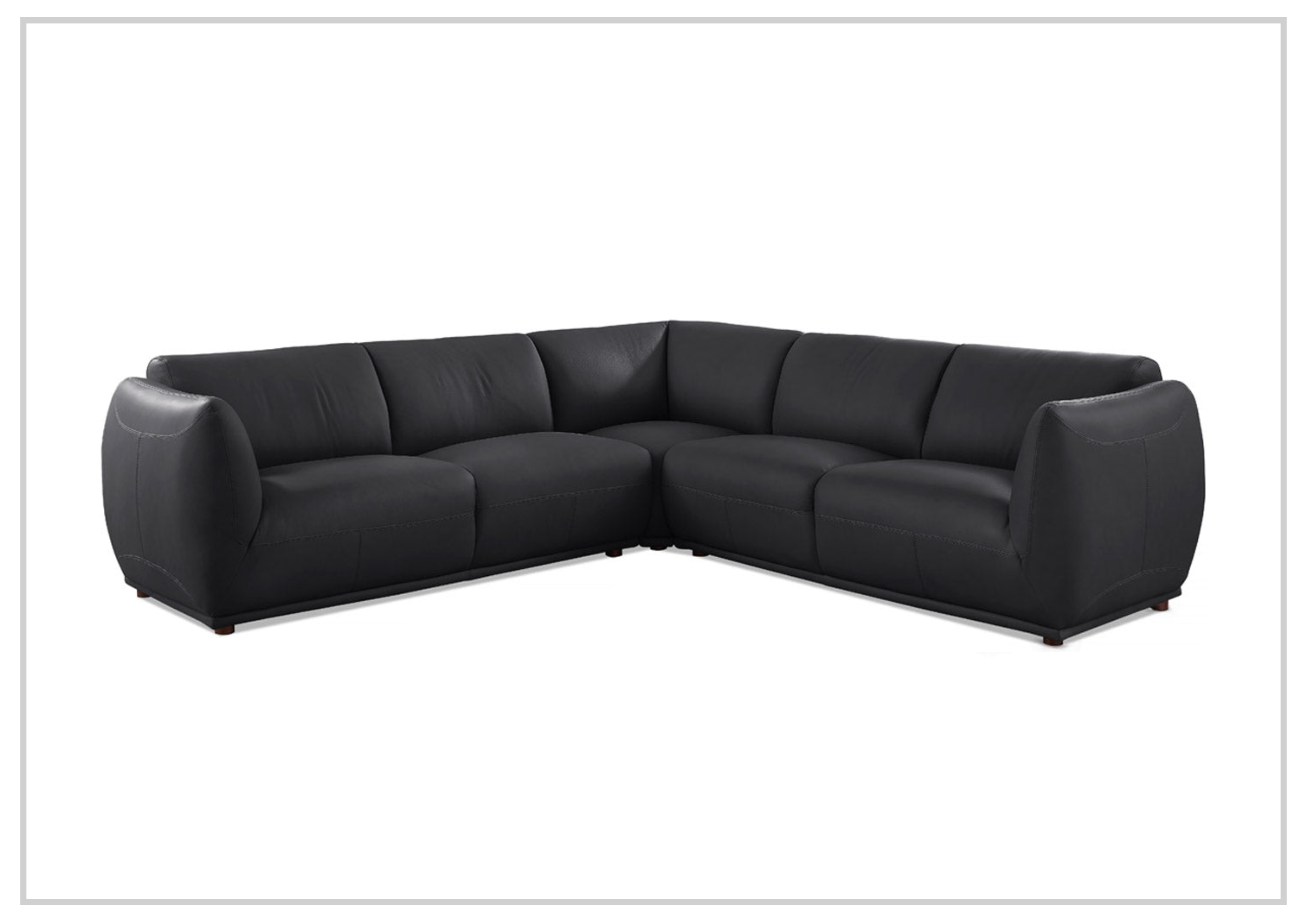 Hydeline Moon 3-Piece L-Shaped Leather Sectional Sofa Set - Modern Reclining Couch for Living Room, Home Theater & Office Lounge (Brown)