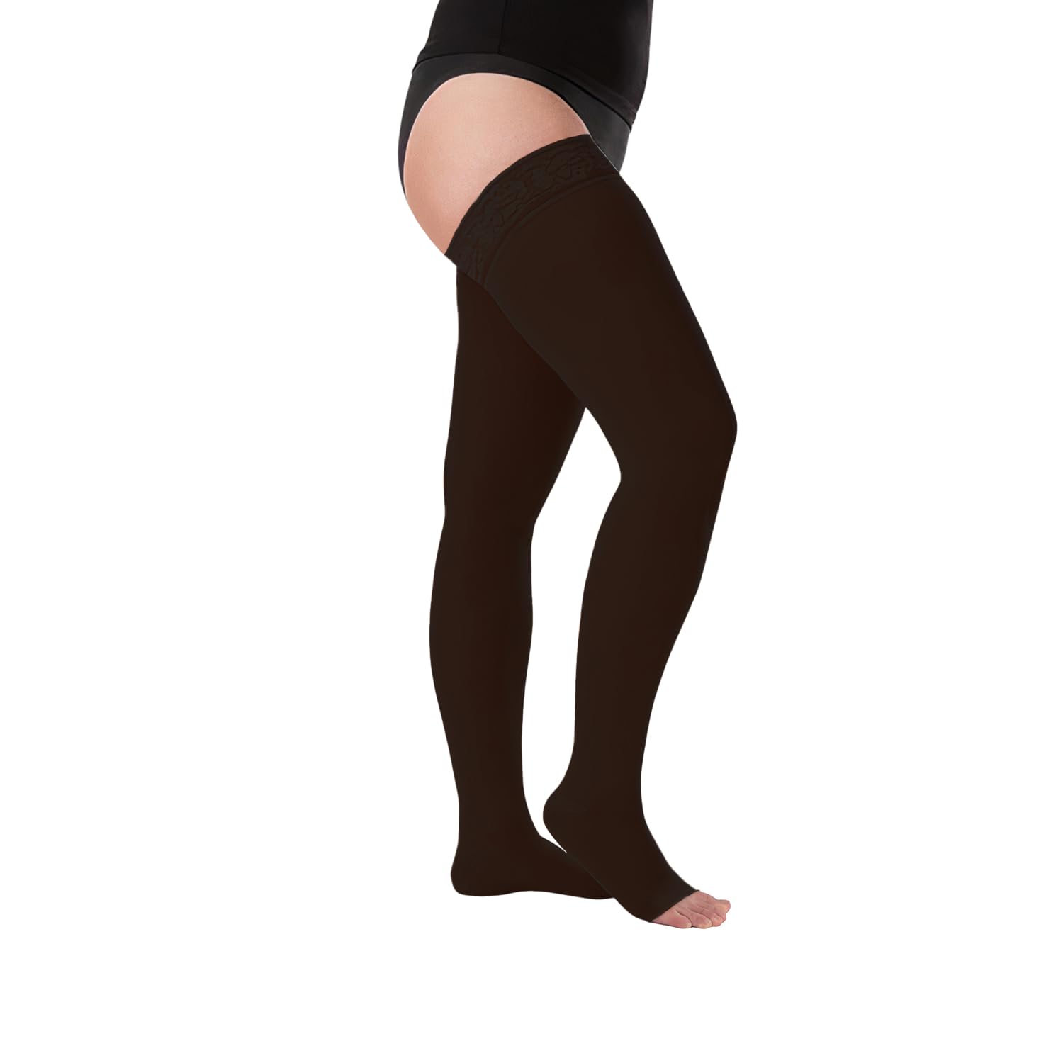 Juzo Soft 30-40 mmHg Thigh High Compression Stockings with Silicone Band & Open Toe - Medical Grade Support for Varicose Veins, Edema, Orthostatic Hypotension & Post-Surgery Recovery - Ideal for Work, Travel & Daily Comfort