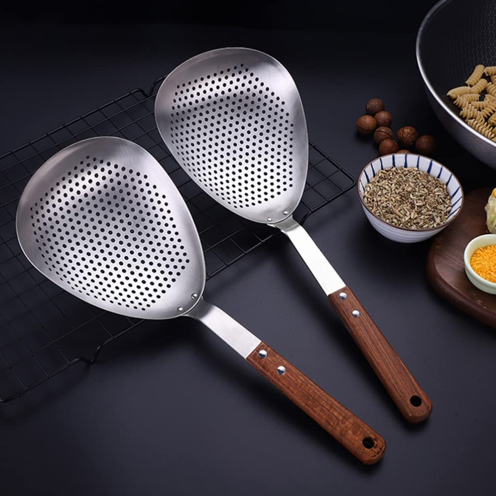 Ergonomic Stainless Steel Pepper Spoon & Noodle Strainer - Perfect for Frying, Cooking, and Kitchen Use - Durable Kitchen Accessory for Home & Restaurant