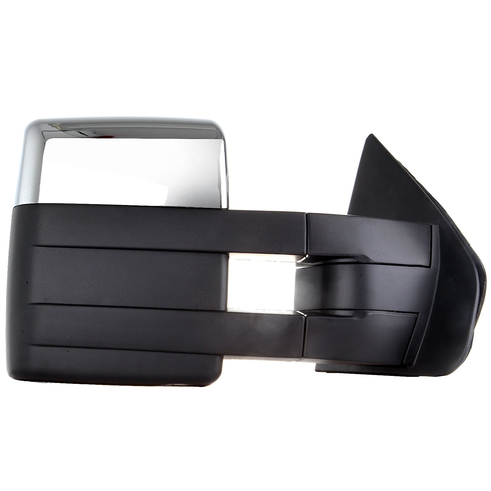 AUTOMUTO Power Adjustable Heated Towing Mirrors - Driver & Passenger Side, Folding, Black Housing, Turn Signal & Puddle Light, Chrome Accents - Compatible with Ford F-150 2004-2015 | Perfect for Towing, Off-Roading & Enhanced Visibility