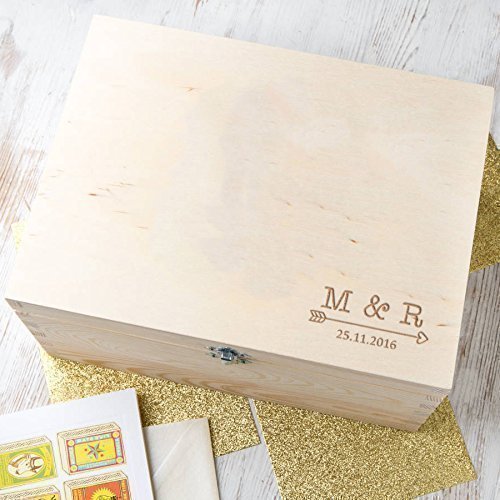 Personalized Keepsake Memory Box for Couples - Custom Initial Engraved Wedding Gift Box - Unique Anniversary & Engagement Gift for Him & Her - Perfect for Storing Love Letters, Photos & Special Mementos