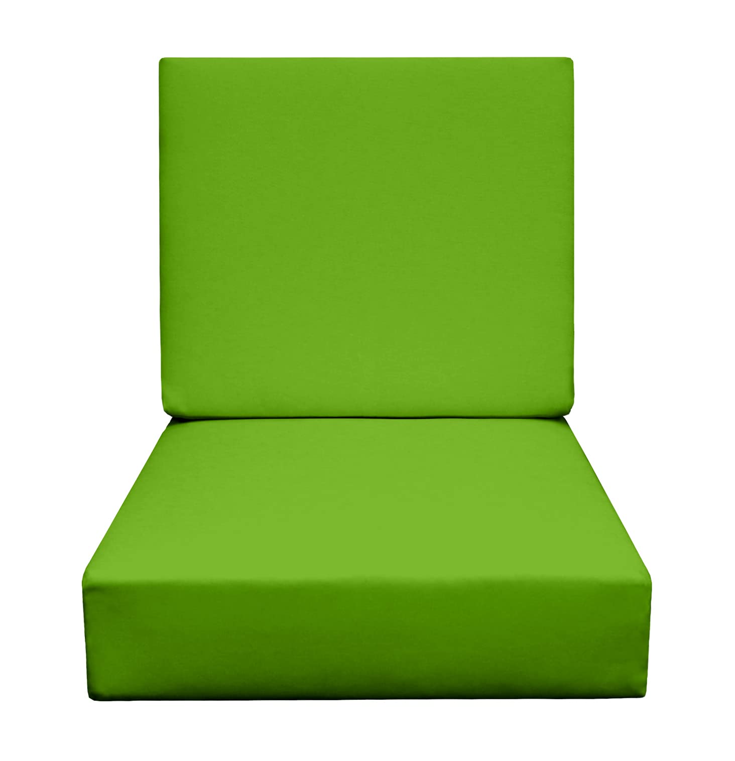 RSH Décor Indoor Outdoor Tempotest Foam Deep Seating Cushion Set - 26” x 30” x 5” Seat & 26” x 20” x 3” Back Cushions - Classic Macaw Green - Waterproof & Weather-Resistant for Patio, Deck, Poolside & Garden Furniture