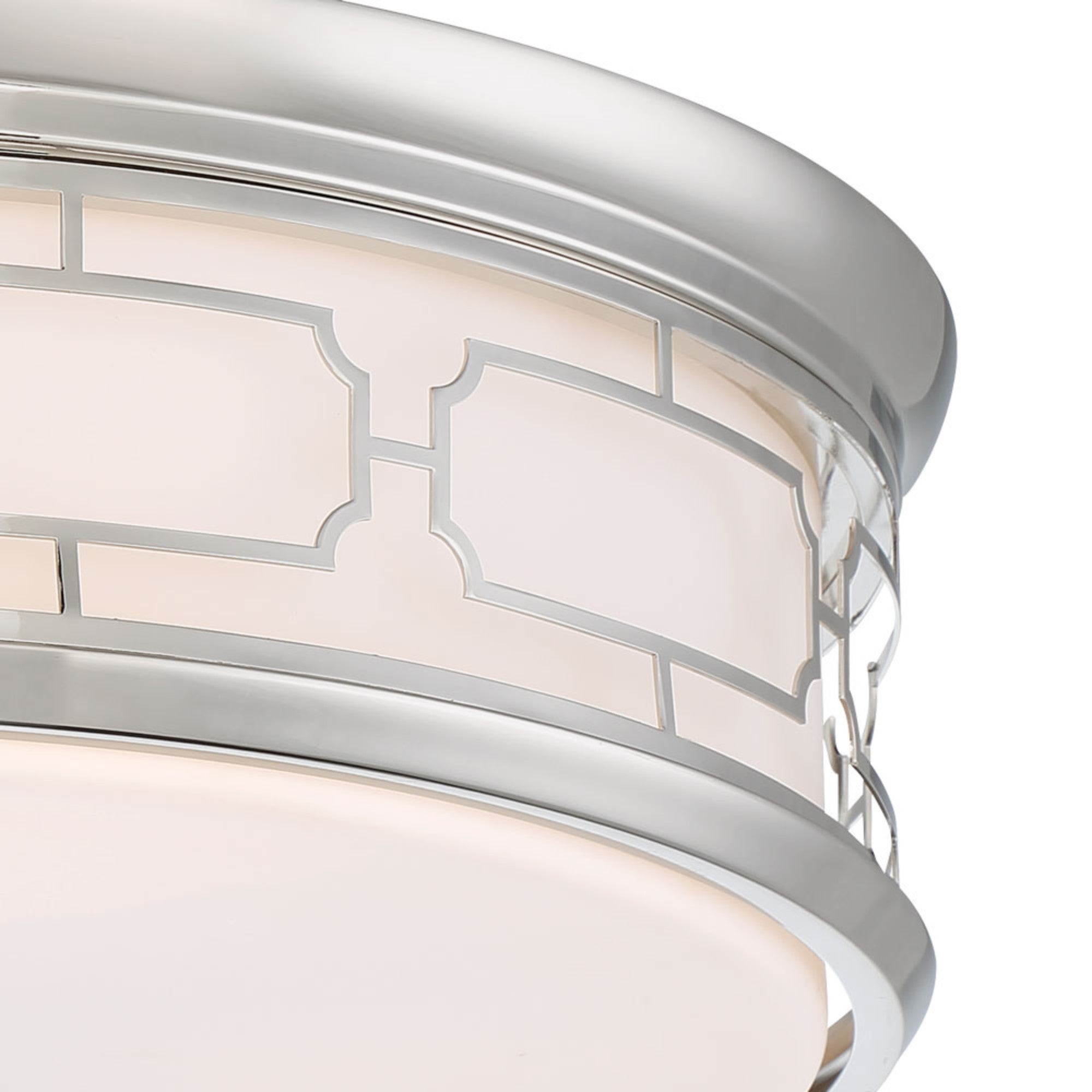 20 Inch LED Flush Mount Ceiling Light - Polished Nickel Finish for Bedroom, Kitchen, Hallway & Closet Lighting