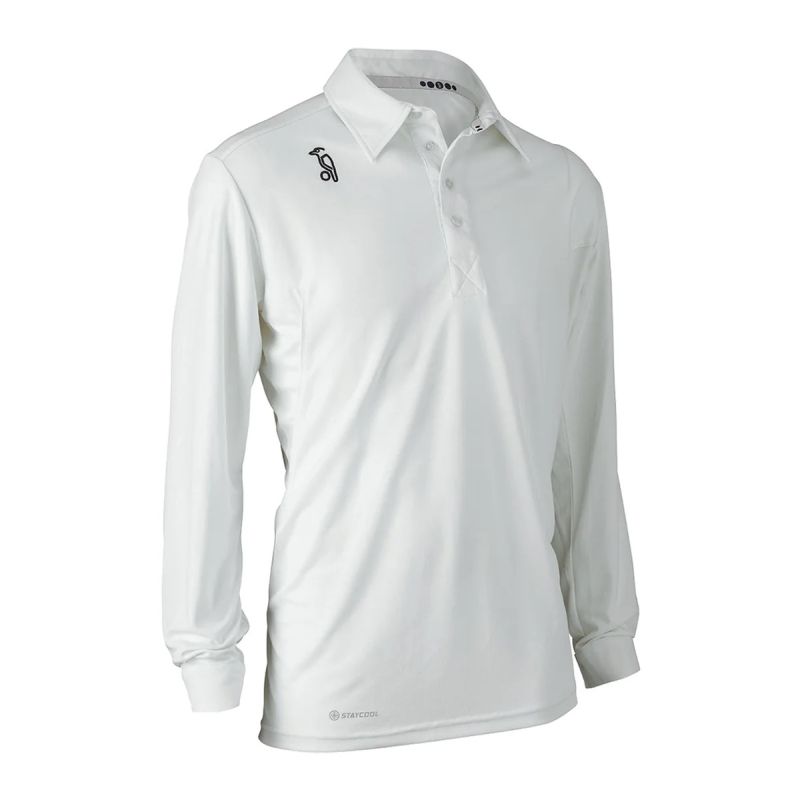 Kookaburra Pro Junior Long Sleeve Cricket Shirt - Breathable Performance Cricket Wear for Youth Players - Perfect for Practice, Matches & Training Sessions