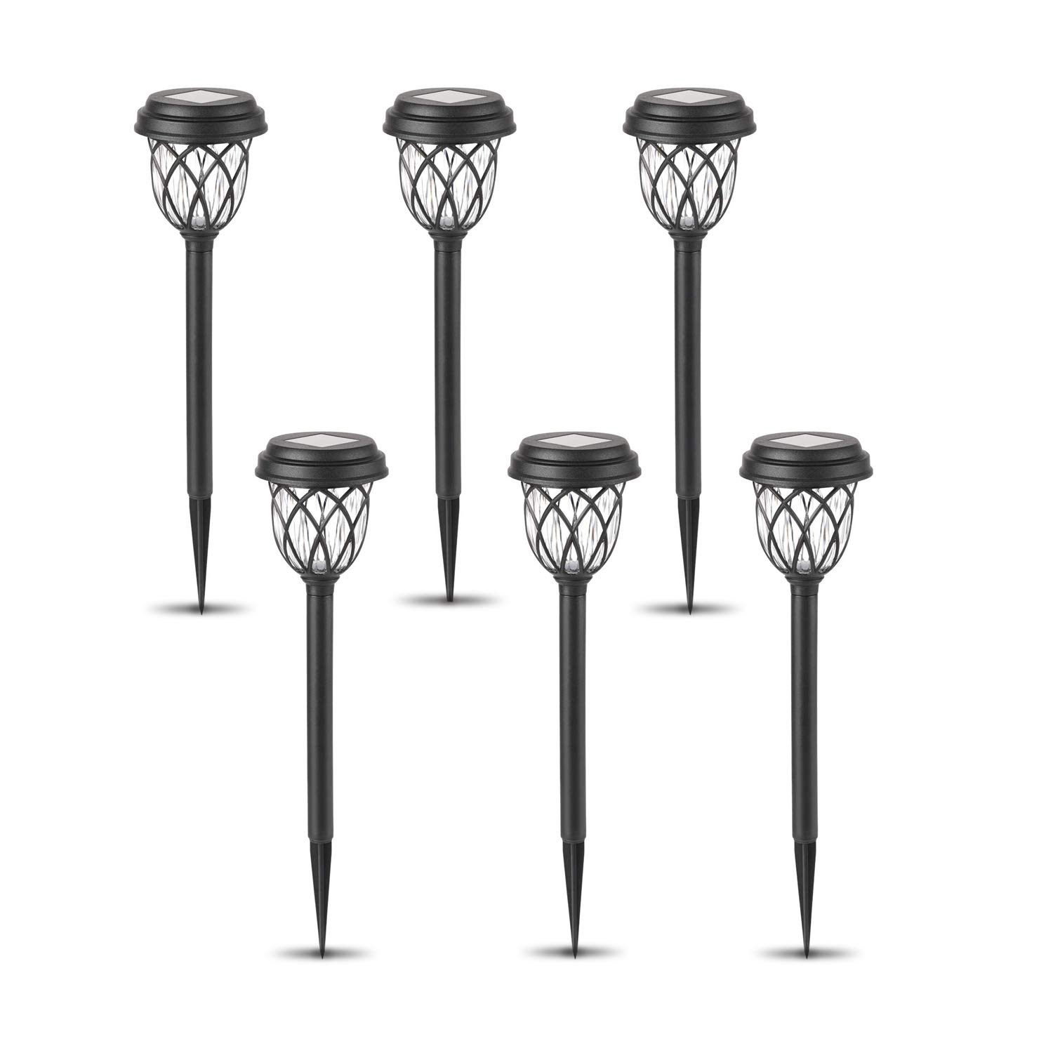 6 Pack Solar Pathway Lights Outdoor - Waterproof Solar Powered LED Garden Lights for Patio, Lawn, Driveway, Walkway (Cold White) | Energy-Efficient Landscape Lighting for Home & Garden Decor