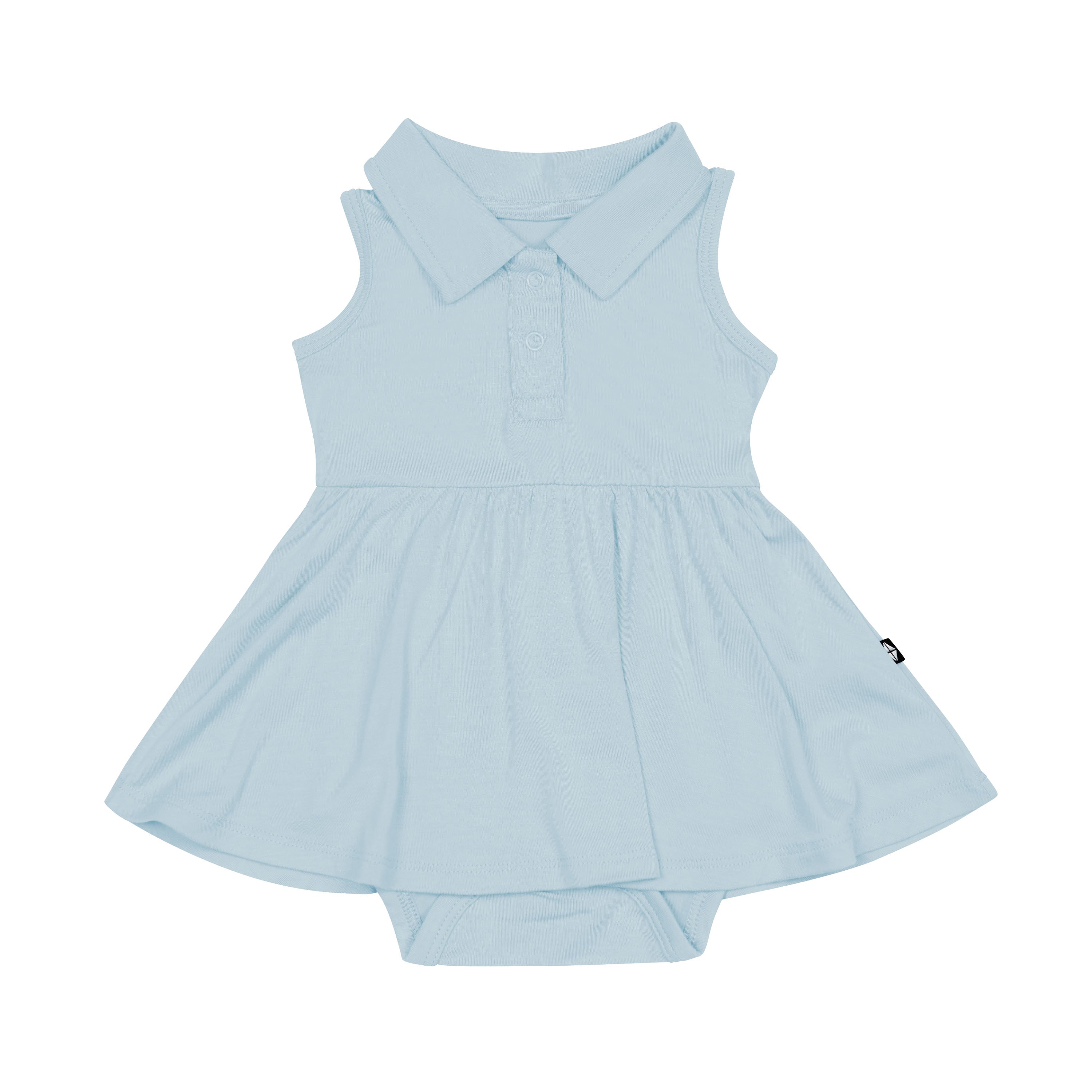 Women's Polo Bodysuit Dress in Fog - Casual & Comfortable Stretchy Knit Dress for Everyday Wear, Work, or Weekend Outings