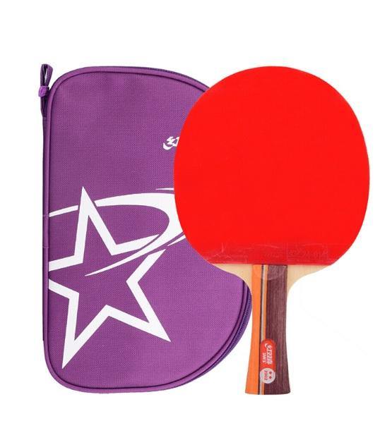 DHS T2002 Shakehand Table Tennis Racket Set - Professional Ping Pong Paddle with Case & Balls for Indoor/Outdoor Play, Training & Competition