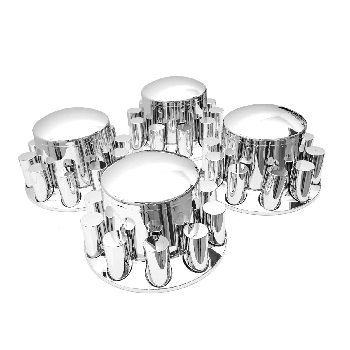 33mm Chrome ABS Plastic Rear Wheel Cover Screw-on Lug Nut Covers - Complete Axle Protection Set (4 Pieces) for Trucks, SUVs & Trailers - Durable & Weather-Resistant Wheel Accessories for Off-Road & Highway Driving