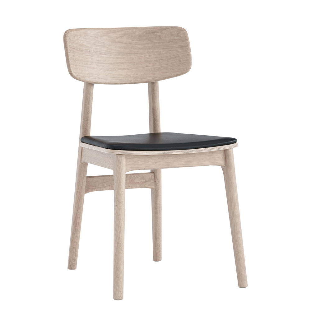 TACY Modern Dining Chair - Natural & Black Wooden Seat - Comfortable Kitchen & Dining Room Furniture for Home & Restaurant Use
