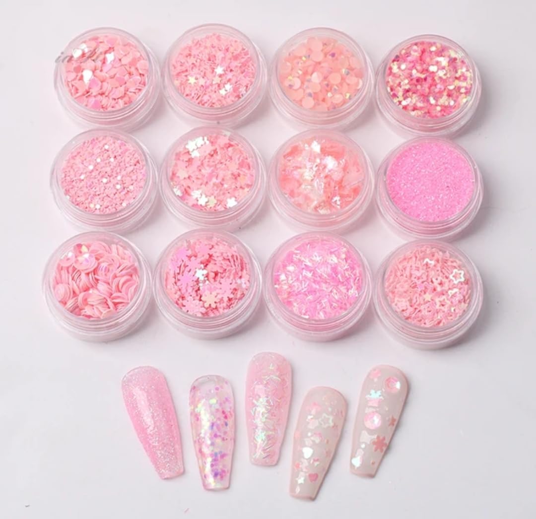 Professional Nail Art Glitter Powder - High Quality Cosmetic Grade Glitters for Nail Decoration, DIY Manicure, Acrylic Nails & Salon Use