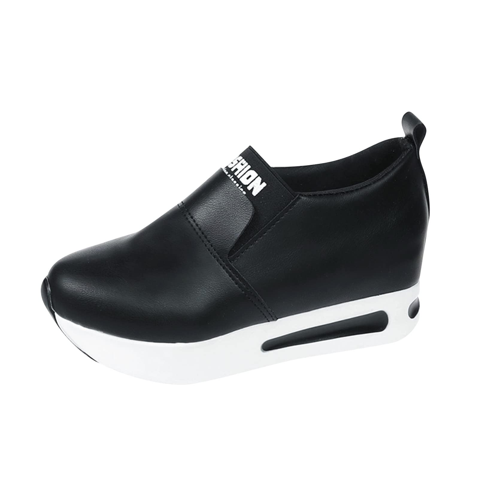 Non-Slip Women's Casual Sneakers - Breathable Thick Sole Slip-On Work Shoes for Women | Fashionable & Comfortable for Work, Walking & Daily Wear