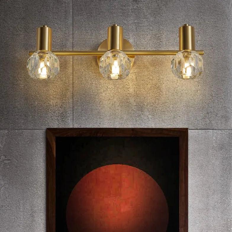Modern Crystal Gold Bathroom Wall Lights - Elegant Vanity Sconces for Bathroom, Powder Room & Spa Lighting - Perfect for Home Decor and Relaxation