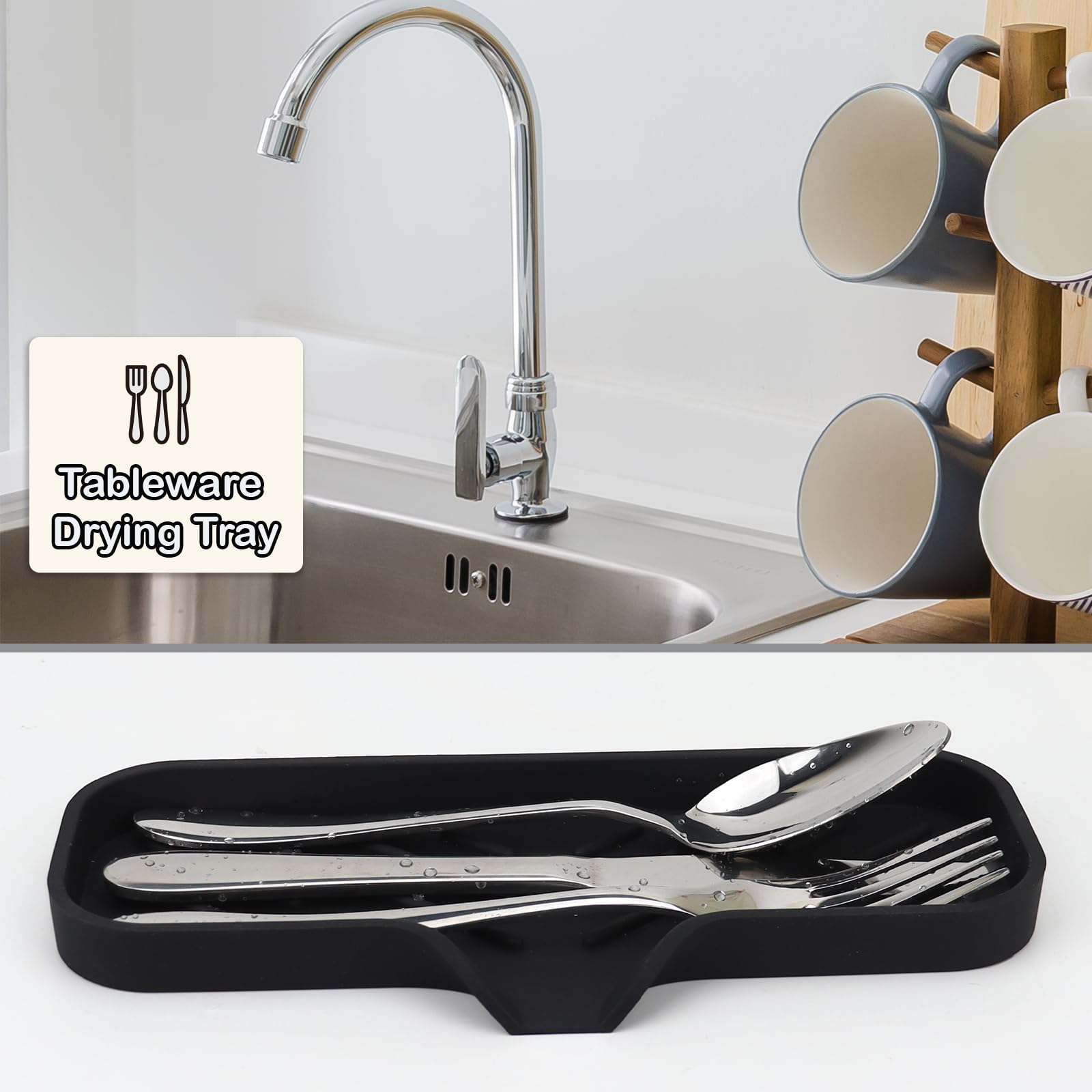 Premium Silicone Soap Dish Holder for Bathroom & Kitchen - Non-Slip Drain Tray Organizer for Bar Soap, Sponge, Bottles & Cups (9
