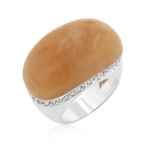 Genuine Carnelian Simulated Cocktail Ring for Women - Elegant Vintage Statement Jewelry for Parties, Weddings & Special Occasions