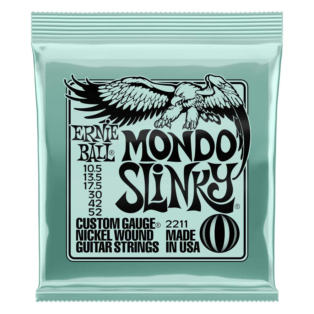 Ernie Ball Mondo Slinky Nickel Wound Electric Guitar Strings (10.5-52 Gauge) - P02211 - Perfect for Rock, Metal & Heavy Gauge Players - Studio & Live Performance