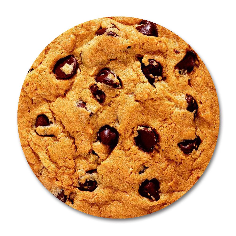 Delicious Chocolate Chip Cookie Mouse Pad - Round Non-Slip Gaming Mousepad for Computer & Office Desk - Perfect for Gamers, Programmers & Cookie Lovers