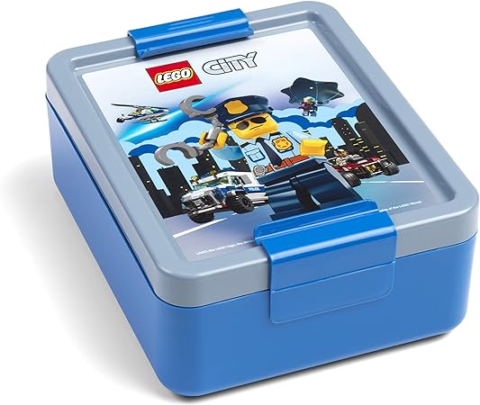 LEGO City Lunch Box Set - Durable Blue Lunch Container for Kids, School & Office Use - Perfect for Meals, Snacks & On-the-Go Dining