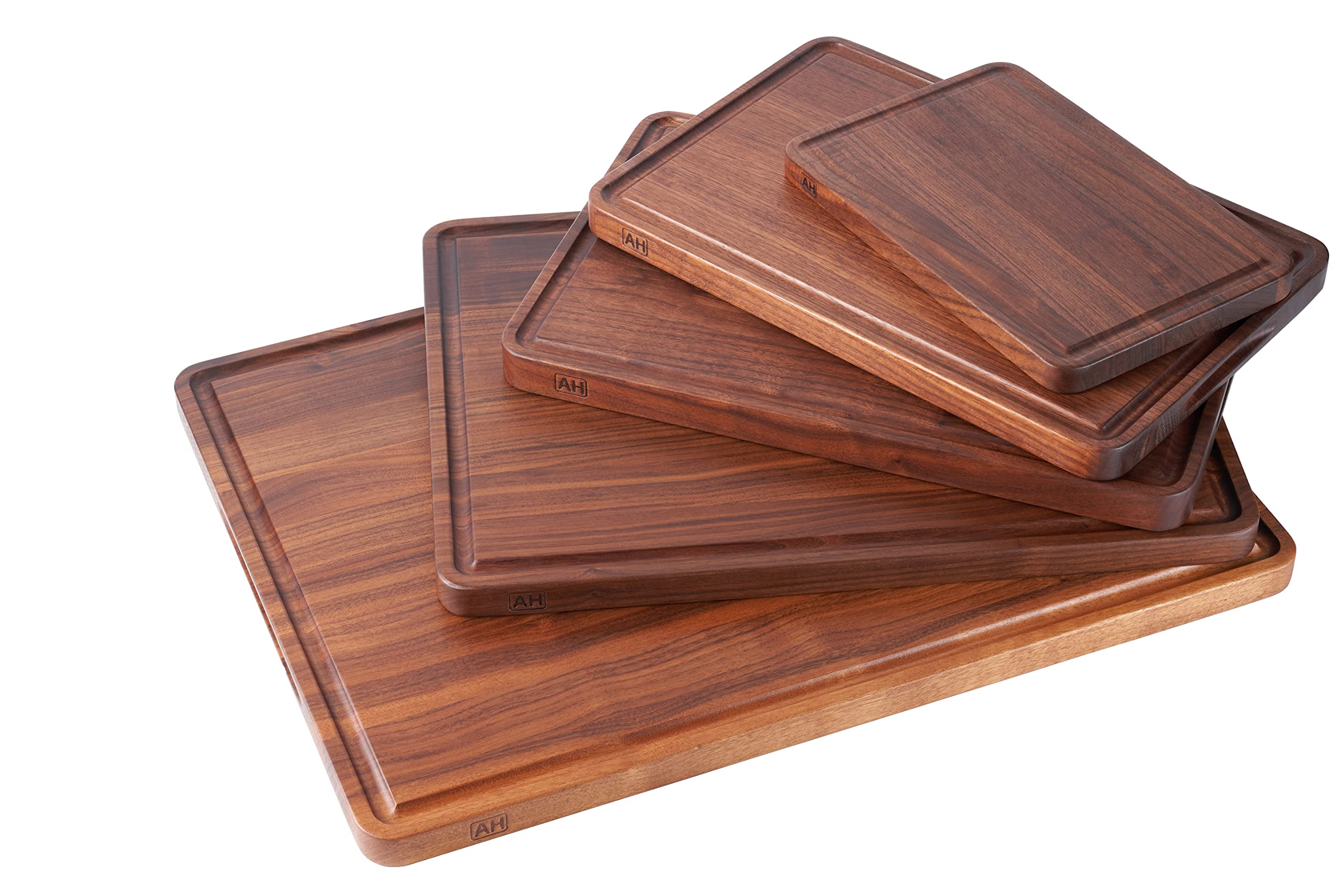 Premium Walnut Wood Cutting Board 12x8 Inch - Reversible Butcher Block with Juice Groove & Non-Slip Mats - Multipurpose Kitchen Charcuterie Cheese Board (Gift Box Included) - Perfect for Food Prep, Entertaining & Holiday Gifts